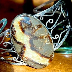 Septarian Silver Cuff Bracelet